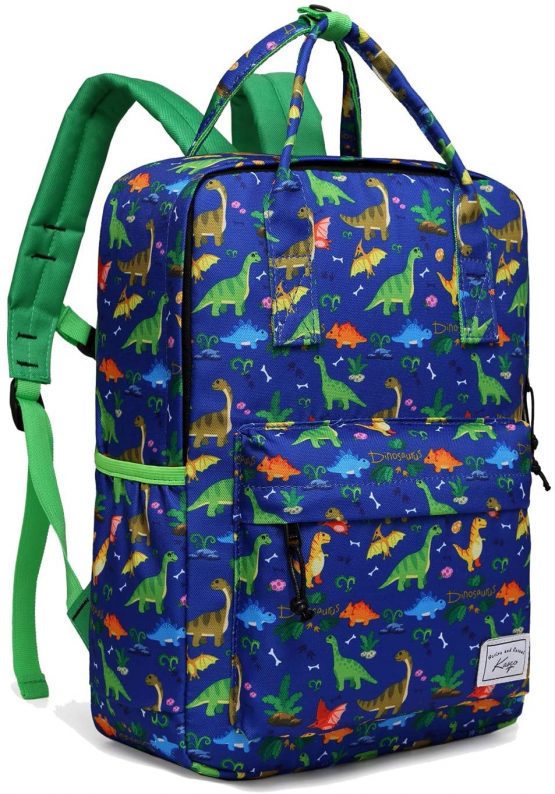 Children's Backpack for Kids, Kasgo Cute Primary Schoolbag Book Bag School Backpack Toddler Rucksack for Boys Girls Lightweight Kindergarten Preschool Daypack with Chest Strap in Dinosaur