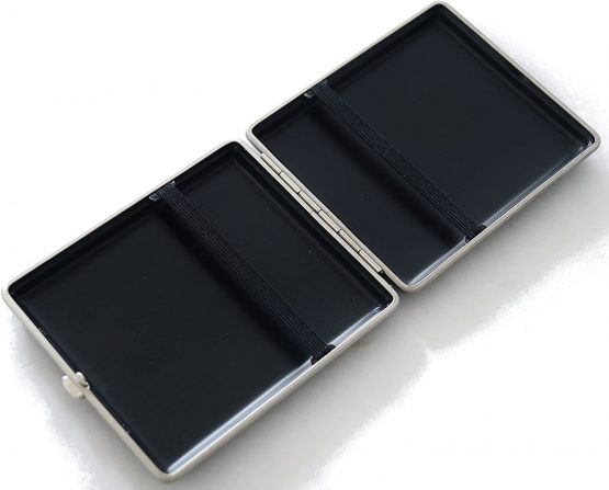 GERMANUS Cigarette Case:"Black Leather", Made in Germany, 100 mm Length, for 80 mm - 100 mm Cigarettes - Image 2