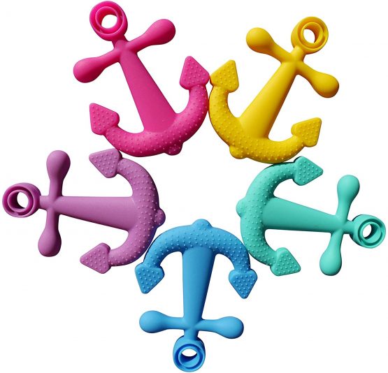 Sea Ship Anchor Silicone Teether Soother Teething Sensory Chewy Chewelry BPA Free with Chord and Breakaway Clasp, 5 Colours (Turquoise) - Image 3