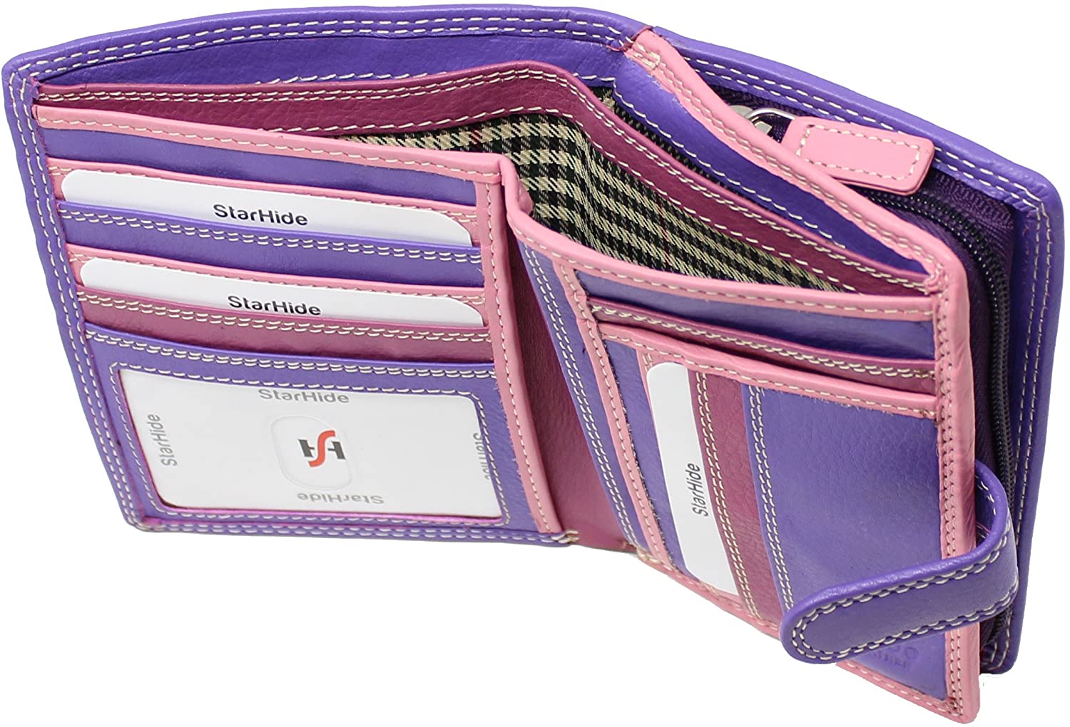 STARHIDE Multicoloured Womens Purse, RFID Blocking Compact Wallet with Extra Card Capacity - Image 3