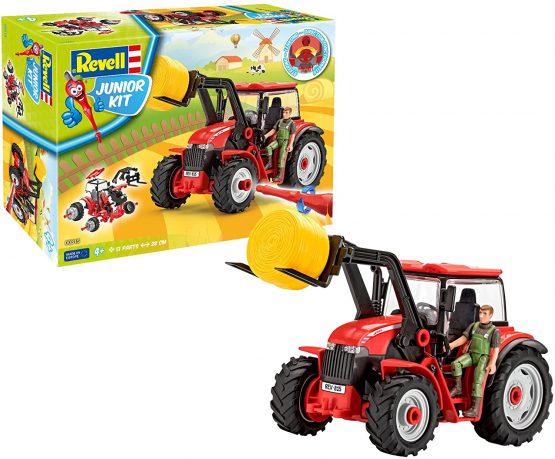 Revell 00815 Tractor with Loader and Figure, Multi Colour, Länge ca. 28 cm