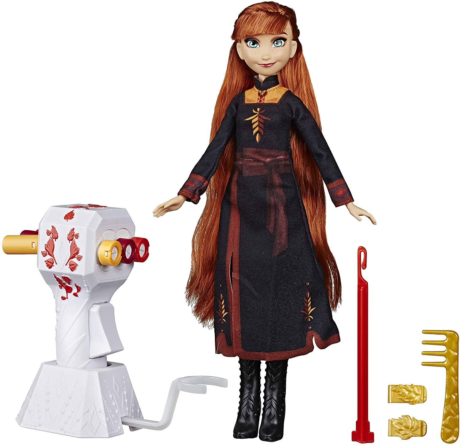 Disney Frozen Sister Styles Anna Fashion Doll With Extra-Long Red Hair, Braiding Tool and Hair Clips - Toy For Kids Ages 5 and Up