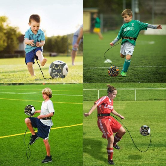 Soccer/Volleyball/Rugby Trainer, Football Kick Throw Solo Practice Training Aid Control Skills Adjustable Waist Belt for Kids Adults - Image 2