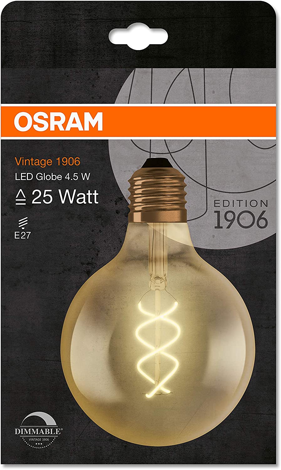 OSRAM LED Vintage Edition 1906 Globe 125 mm Gold Dimmable Gold, Warm White - Image 2