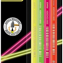 Evolution FLUORESCENTPENCILS, Blister of 4 Assorted Colours with Eraser Tips