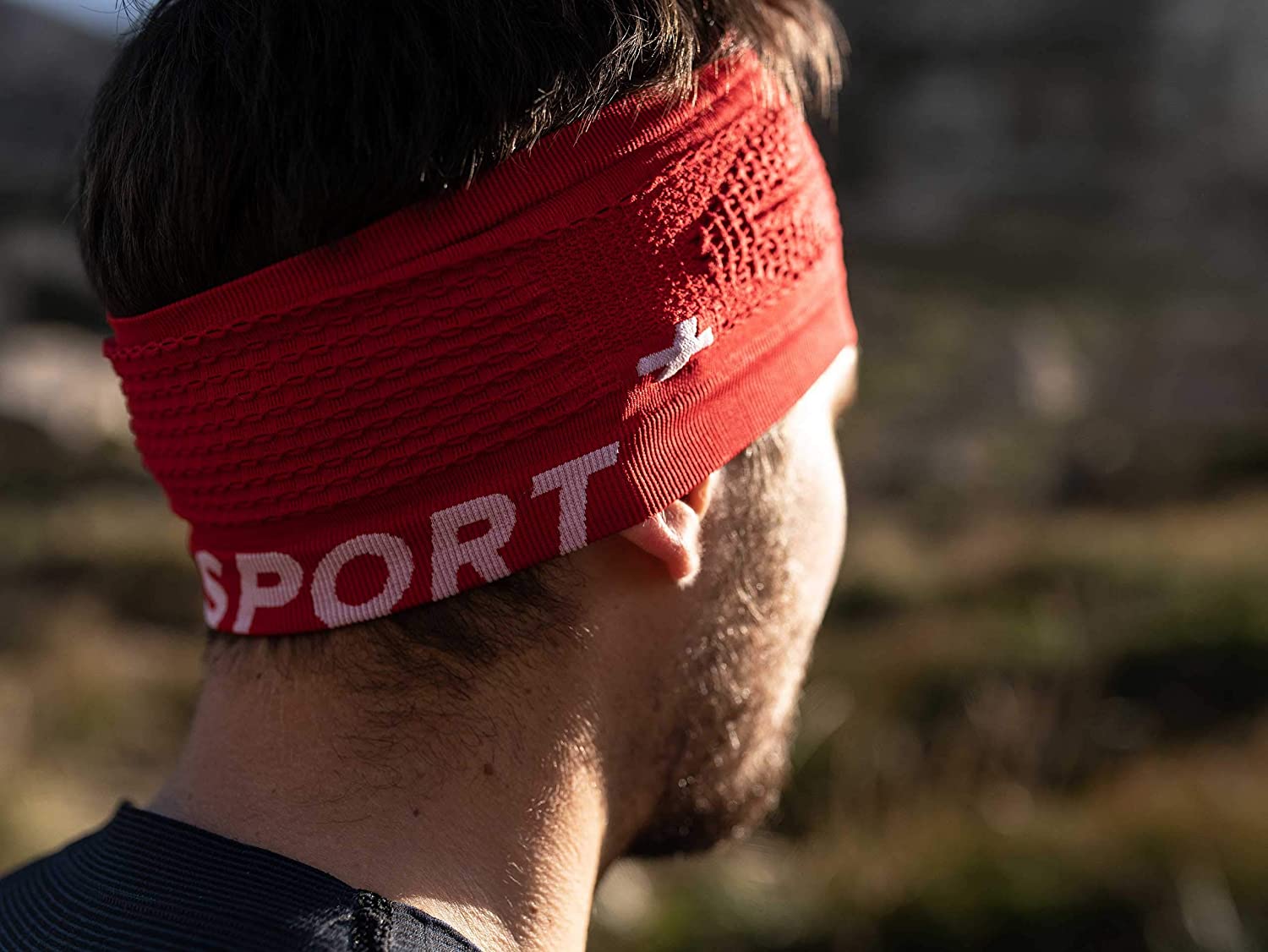 COMPRESSPORT Unisex Headband on/Off Cinta antitranspiracion de correr, Red, Talla Unica UK, Unique Size - Image 4