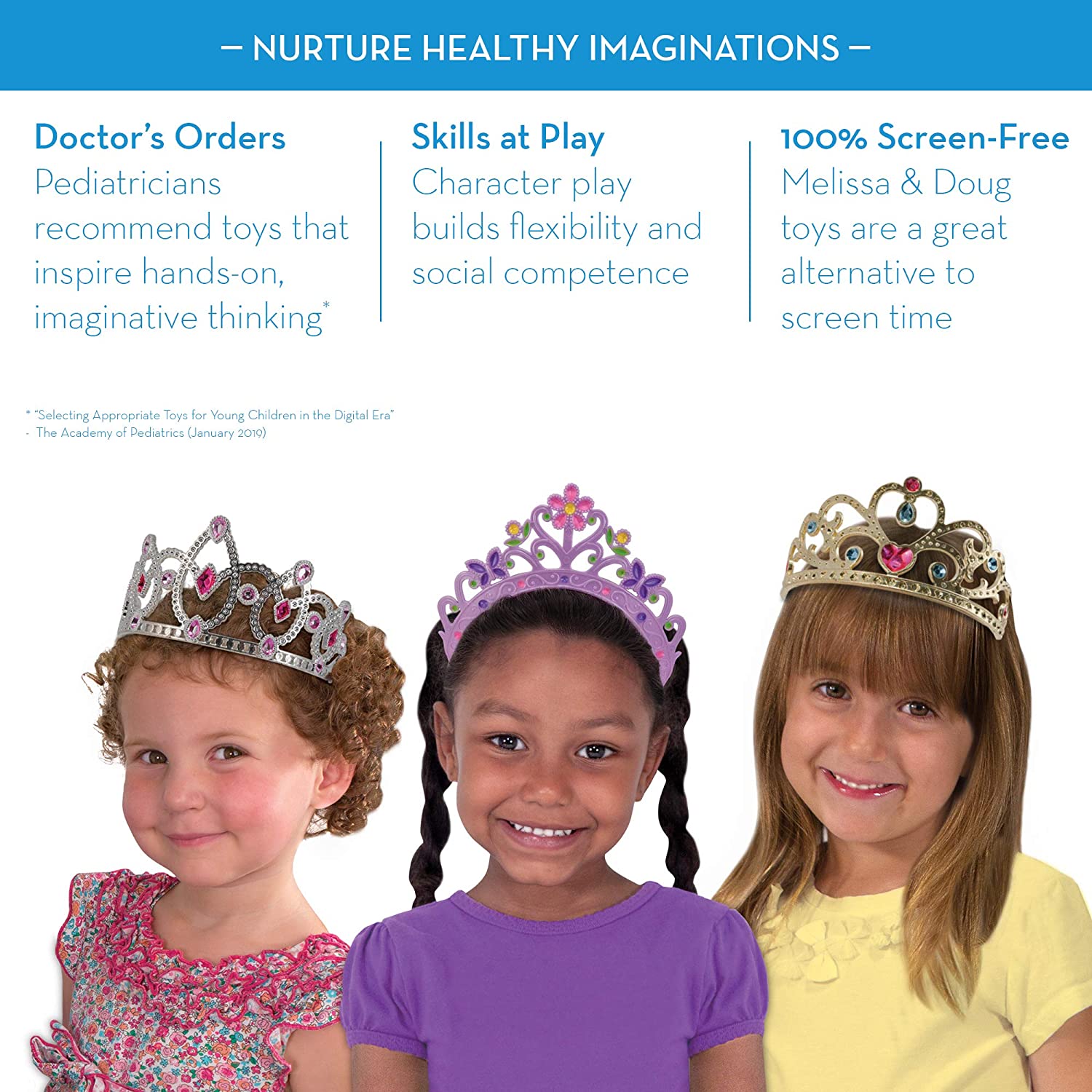 Melissa & Doug Dress-Up Tiaras Role Play Collection, Multi - Image 3
