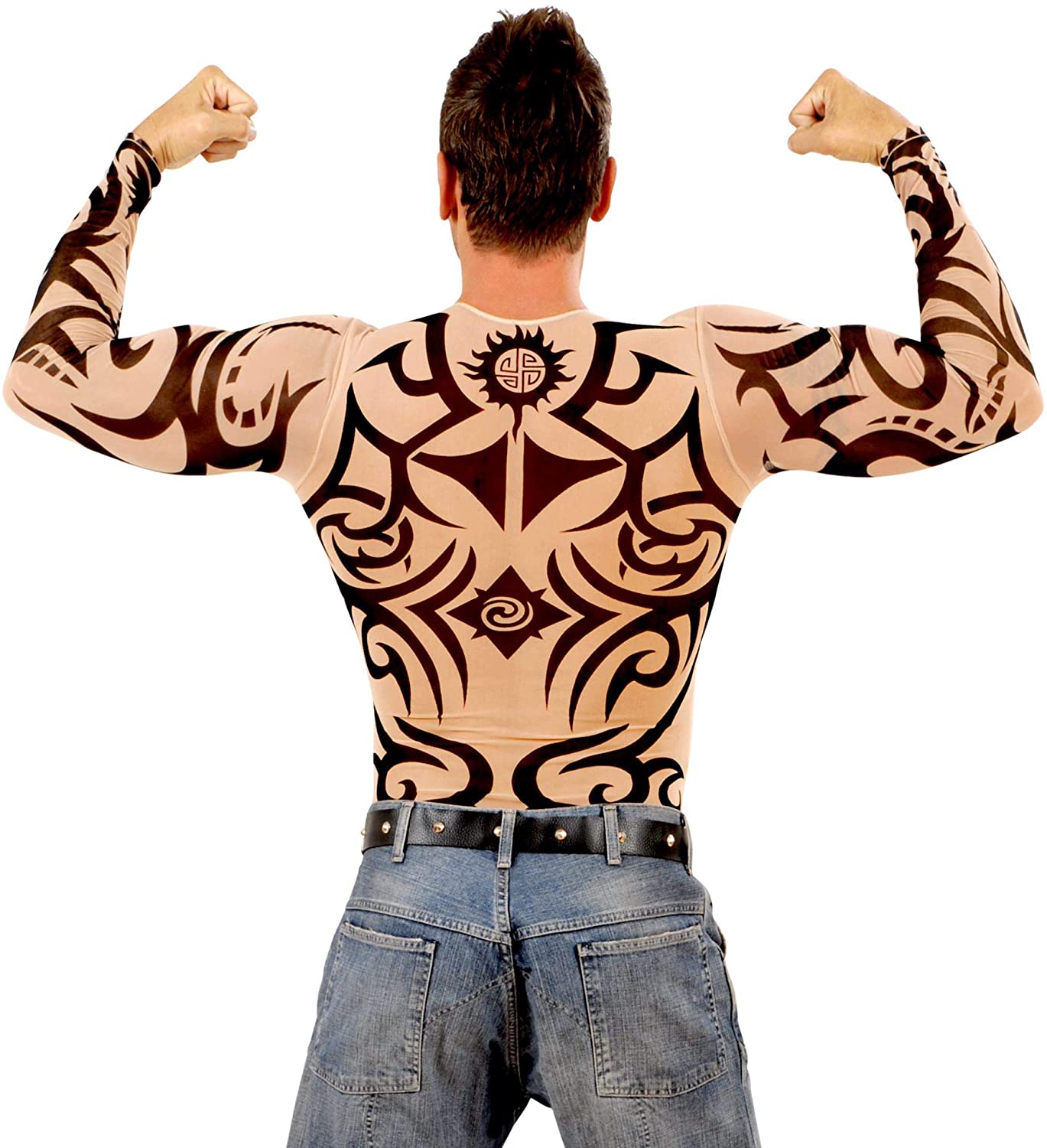 Tattoo Shirt Tribal Mens Costume for 80s Film TV Fancy Dress, Multi-coloured - Image 2