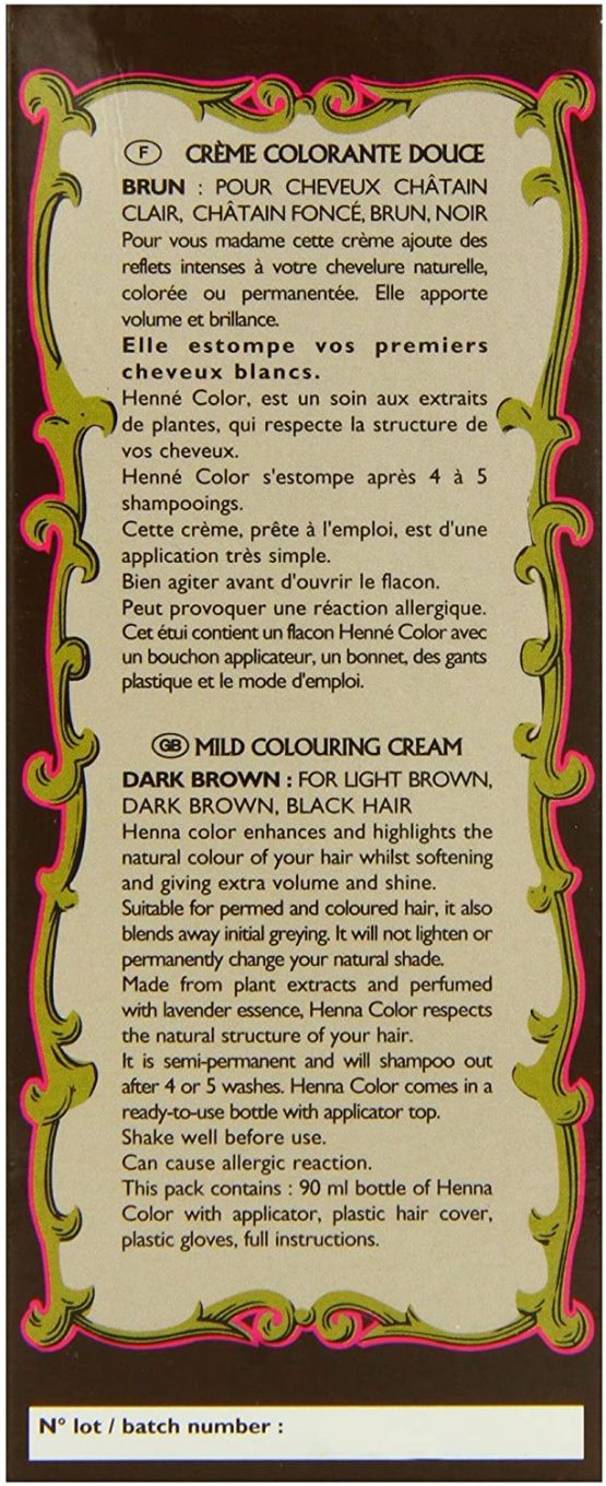 Henne Color NJD-LHBW3 Brown Henna Hair Colouring Cream 90 ml - Image 3