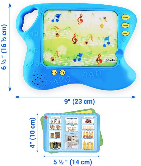 Learning Pad with 10 Educational Cards by Boxiki Kids | Kids Board Game w/ Touch and Learn Functions | Smart Pad for Children's Learning Games | Educational Electronic Learning Set - Image 3