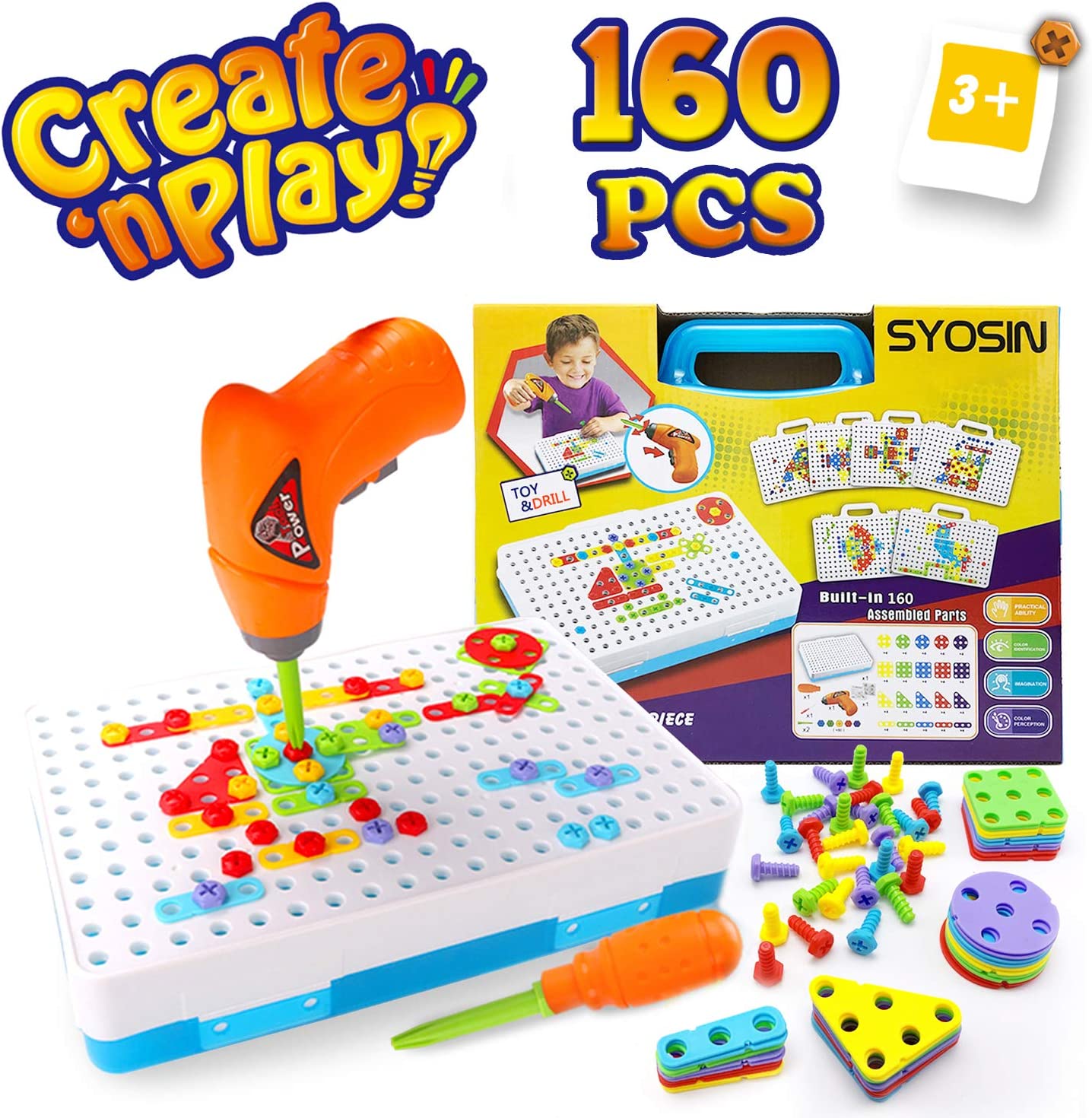 SYOSIN Electric Drill Puzzle Toy for 3 4 5 6 Years Old Kids ...