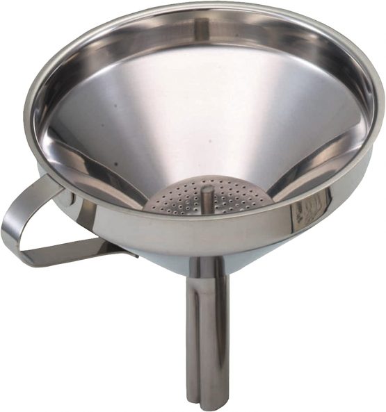 KitchenCraft KCFUNNELSS Stainless Steel Funnel with Filter, 13 cm, Silver - Image 2