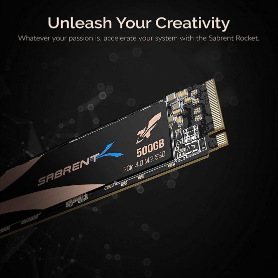 Sabrent 500GB Rocket Nvme PCIe 4.0 M.2 2280 Internal SSD Maximum Performance Solid State Drive With Heatsink (SB-ROCKET-NVMe4-HTSK-500) - Image 4