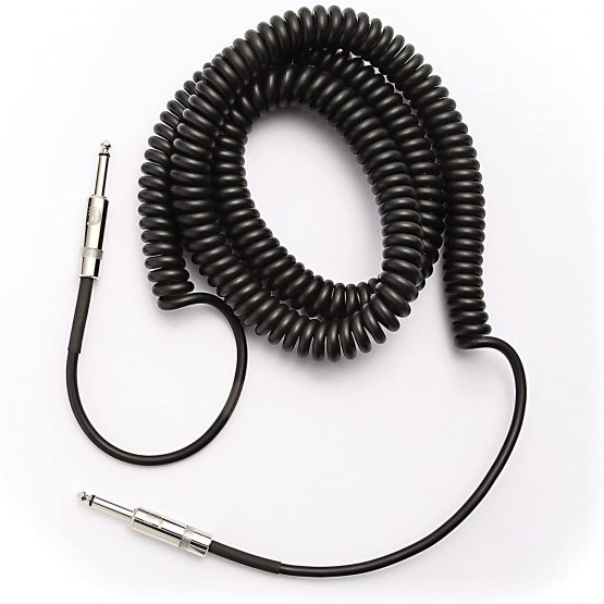 D'Addario Guitar Cable - Guitar Lead - Instrument Cable - Guitar Accessories - Custom Series Coiled Cable - 30 Feet/9.14 Meters - Black - 1 Pack - Image 3