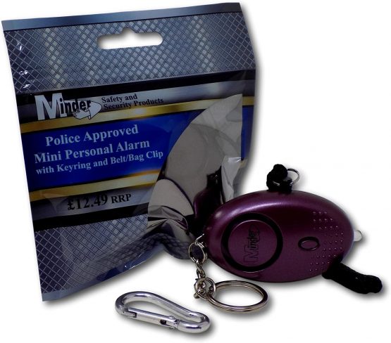 Minder® 140db Police Approved Metallic Purple Personal Safety Rape Alarm + Torch