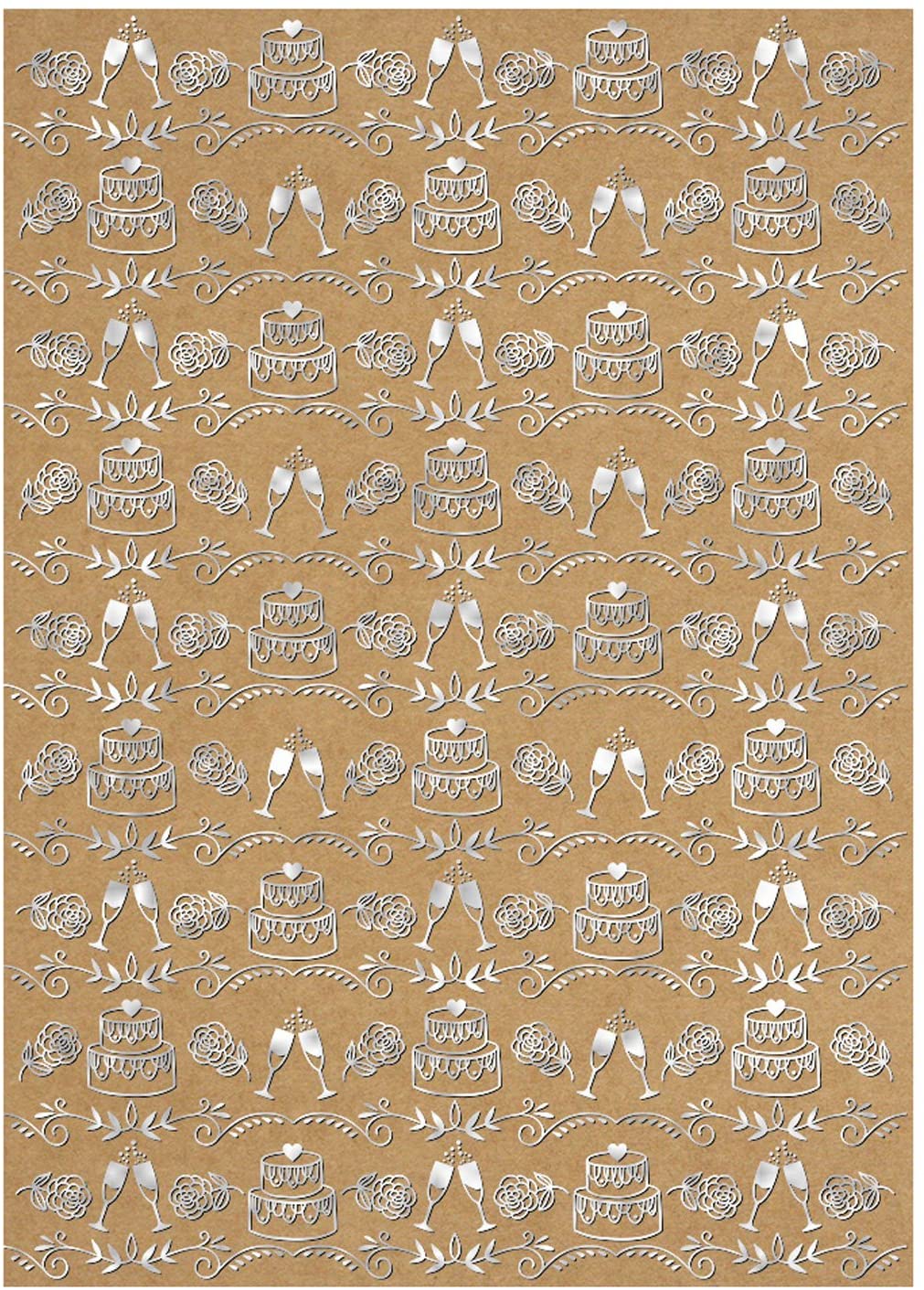 Ursus 62374604F Design Card Selection, 250 g/m², DIN A4, 5 Sheets, Celebration Silver, 5 Blatt - Image 2