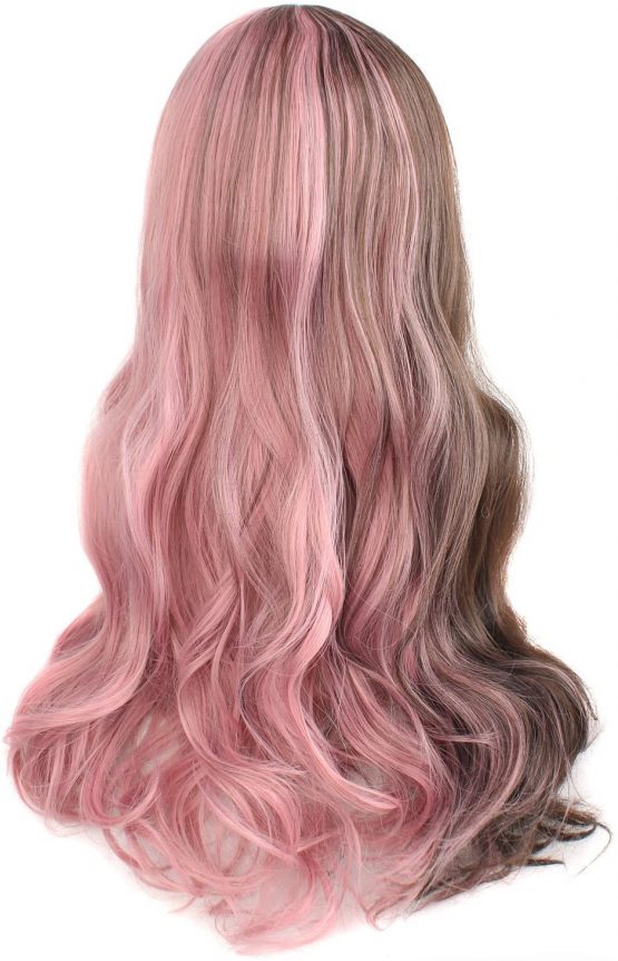 MapofBeauty Pink And Brown Curly Wigs Cosplay Wigs - Image 2
