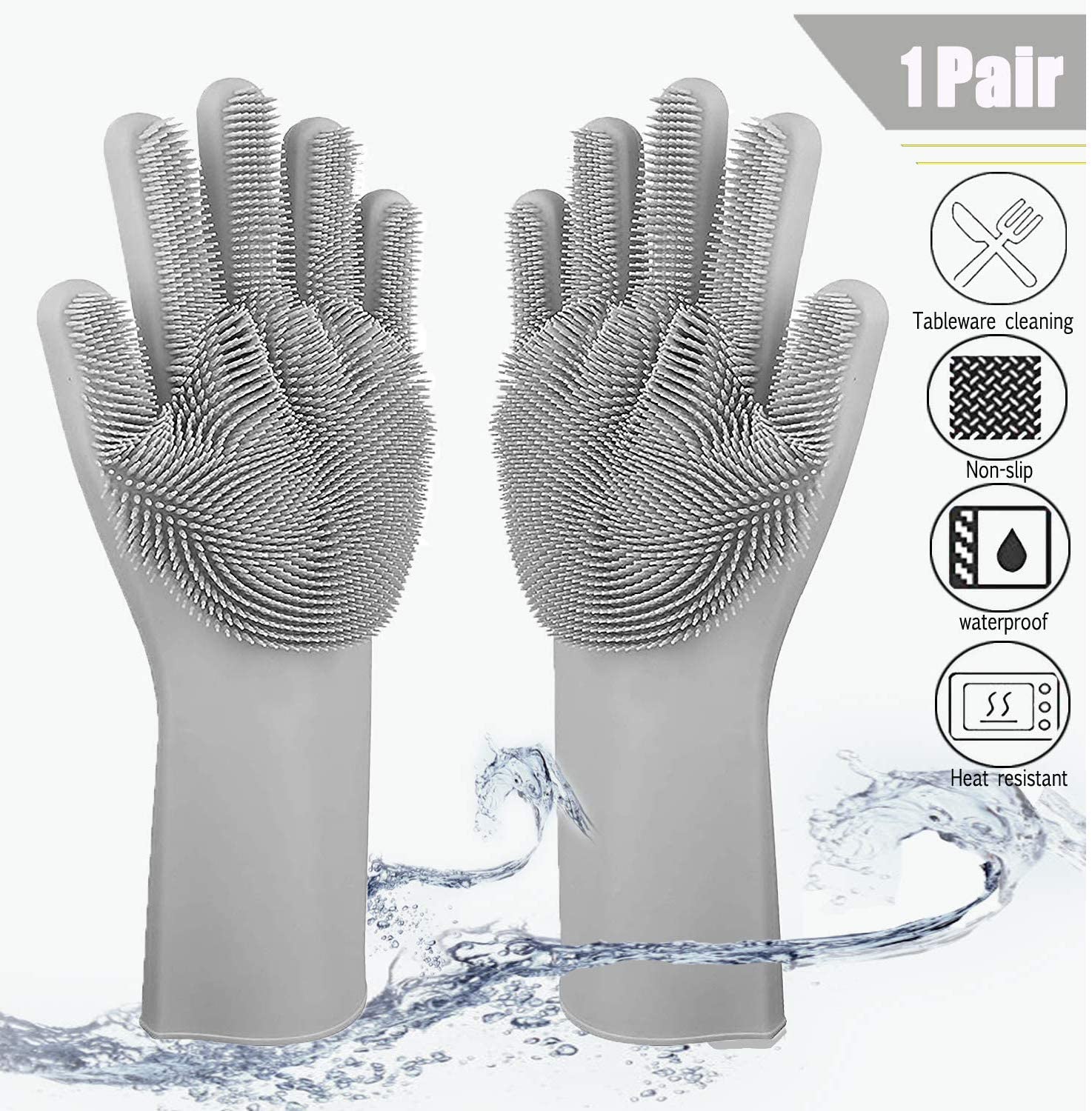 ZKSMNB Pet Grooming Gloves, Gentle Dog Bathing Scrubber Gloves - Image 3