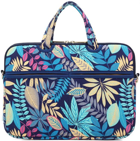 KAYOND Black Rose Patten Canvas Laptop Shoulder Messenger Bag Case Sleeve for 13.3 Inch Laptop and Macbook Air Pro 13 (13-13.3 inch, Black Rose) - Image 4