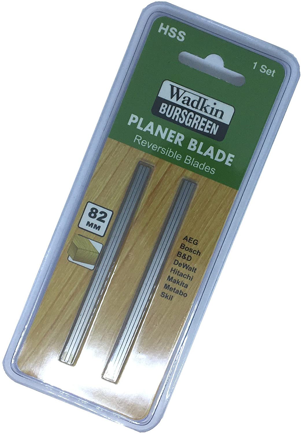 Pair of 82mm (3.1/4") HSS Reversible Planer Blades Suitable Replacement for Makita Black & Decker, Bosch, DeWalt, Trend and Elu planers