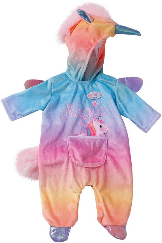 BABY born Fantasy Unicorn Onesie for 43 cm Dolls - Easy for Small Hands, Creative Play Promotes Empathy and Social Skills, For Toddlers 3 Years and Up - Includes Fluffy Mane, Unicorn Horn and Pocket