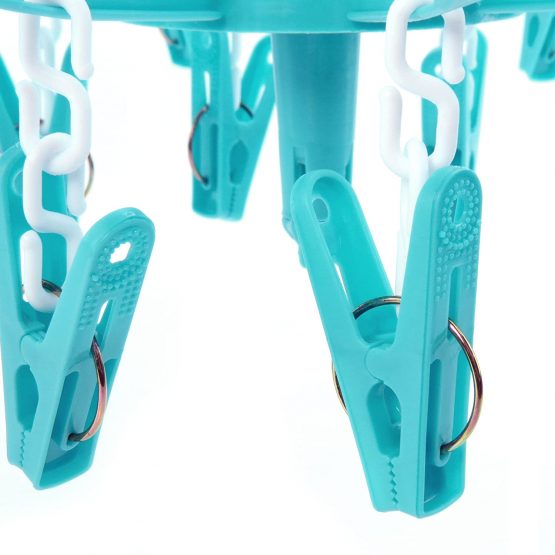 HANGERWORLD 20 Peg Blue Plastic Hanging Laundry Socks Lingerie Clothes Portable Indoor Outdoor Airer Dryer. - Image 3