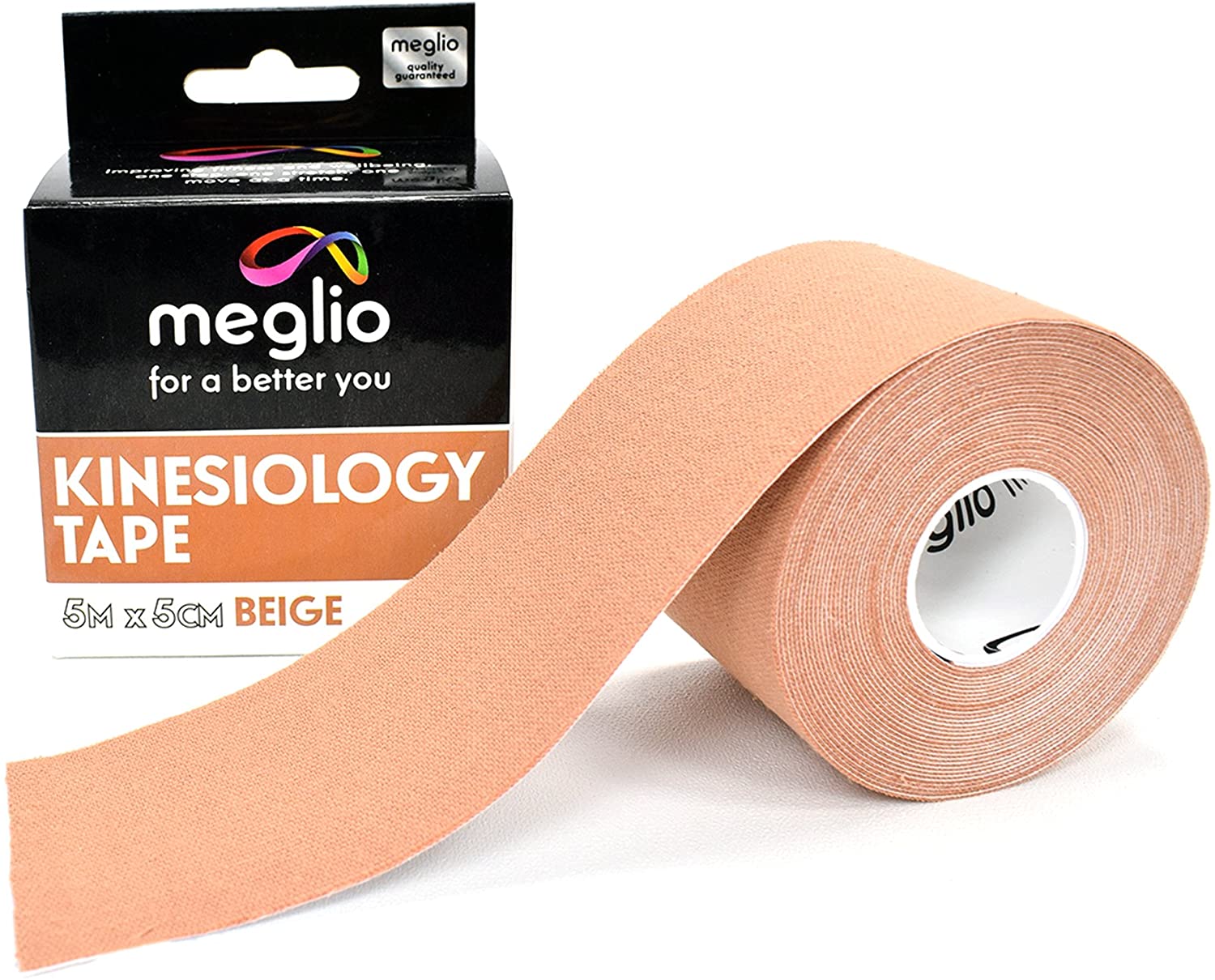 Meglio Kinesiology Tape, Uncut 5m Roll Sports Tape Strapping for Injuries Support Muscle Tape, K Tape, Physio Tape