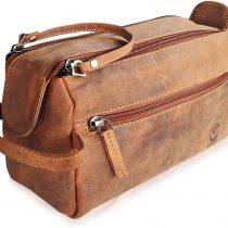 Leather Wash Bag for Men - Handcrafted Toiletry Bag for All Your Travel ToiletriesMediumBrown