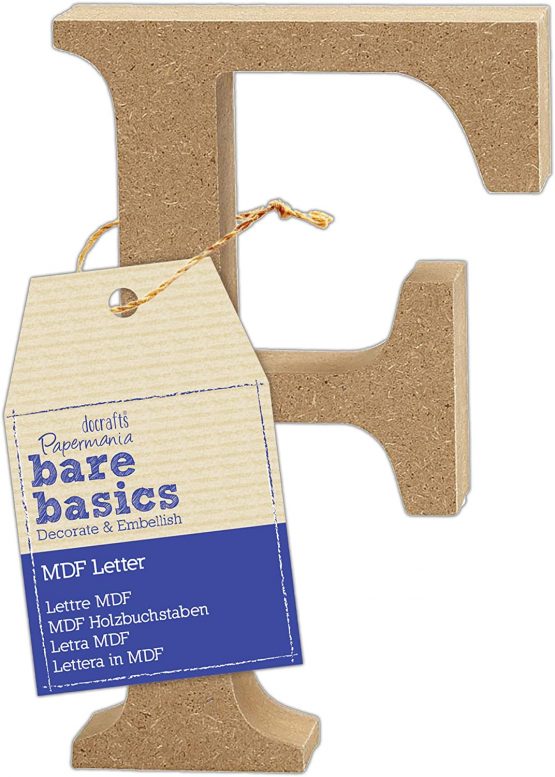 docrafts PMA 356215 MDF Letter (1 piece) - Bare Basics - F