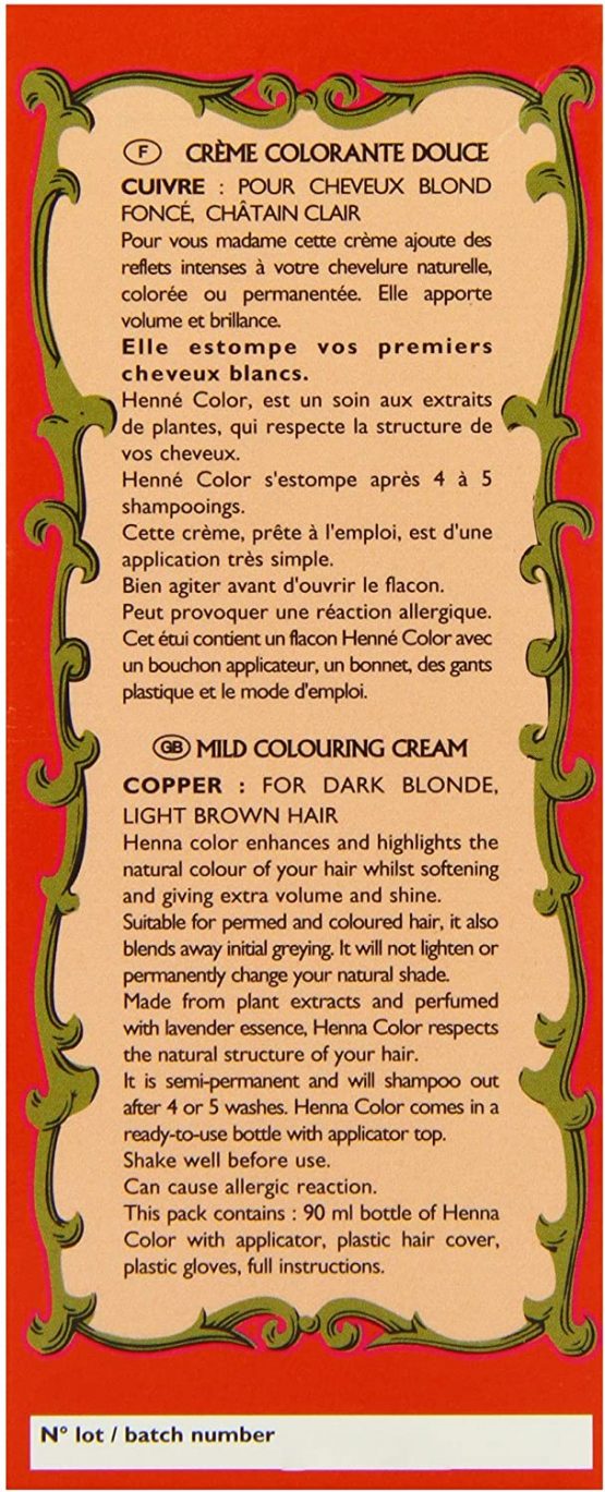 Henne Color Copper Henna Hair Colouring Cream 90 ml - Image 3