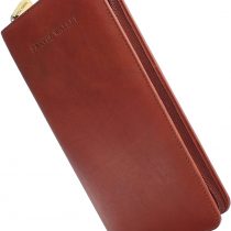 Visconti Leather Zipped Travel Document Holder & Strap 1157 RFID Blocking Brown