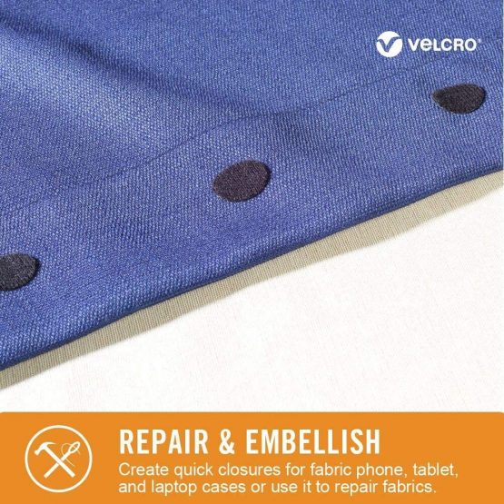 Velcro(r) Brand Fasteners Velcro Brand-Sticky Back for Fabrics: No Sewing needed-1-inch X 3/4-inch Ovals, 8 Sets-Black, Acrylic, Multicolour, 8x15.59x1.6 cm - Image 3