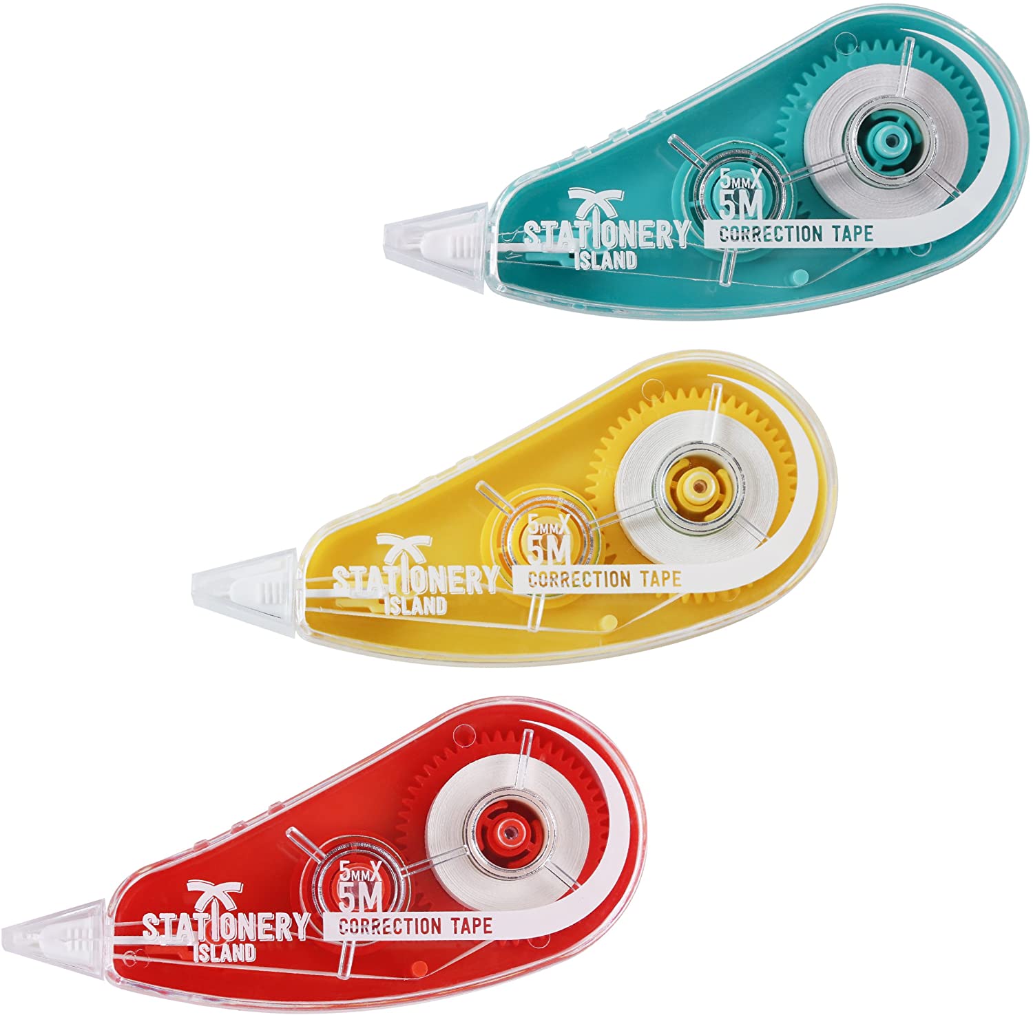 STATIONERY ISLAND Correction Tape 3Pcs, White Out Correction Tape Mouse Whiteout roller for School and Office Supplies - 5m x 5mm