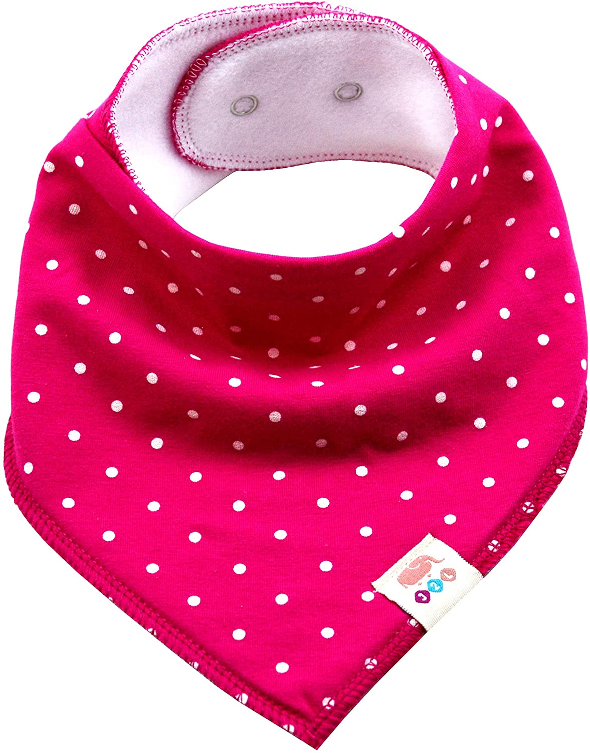 Baby Triangular Scarves Pack of 8 Cute Unisex Cotton with Adjustable Poppers Burp Cloth Bib for Toddlers Boys and Girls (Set Girls) - Image 2