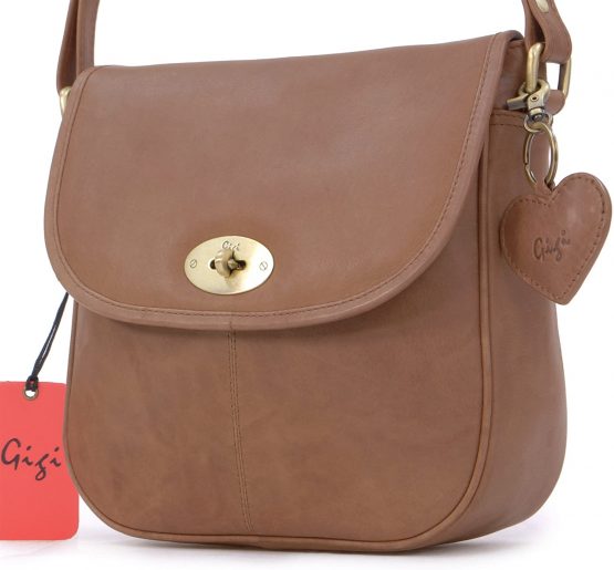 GIGI - Women's Leather Saddle Bag - Shoulder/Cross Body Handbag with Long Adjustable Strap - OTHELLO 8775 - Image 4