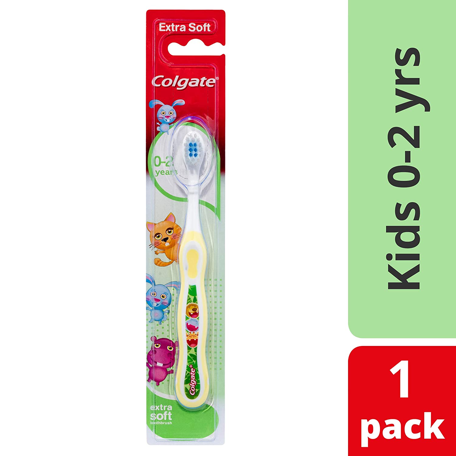 Colgate Kids Toothbrush 0-2 Years, Baby Toothbrush, Extra Soft bristles, Gently and Effectively Clean First Teeth - Image 2