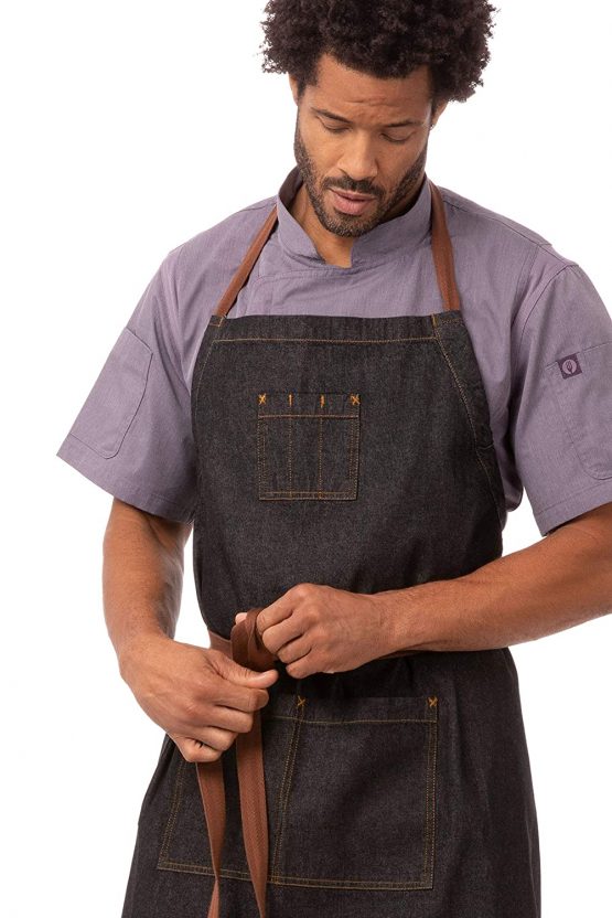 Chef Works B340 Memphis Bib Apron, Size: 863 mm L x 812 mm W, Colour: Black - Image 3