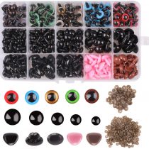 Plastic Safety Eyes and Noses,Hoiny 580 pcs Doll's Eyes Teddy Eyes Plastic Eyes Including 180 pcs Safety Eyes, 110 pcs Safety Noses with 290 pcs washers for Doll, Plush Toy and Teddy Bear Crafts