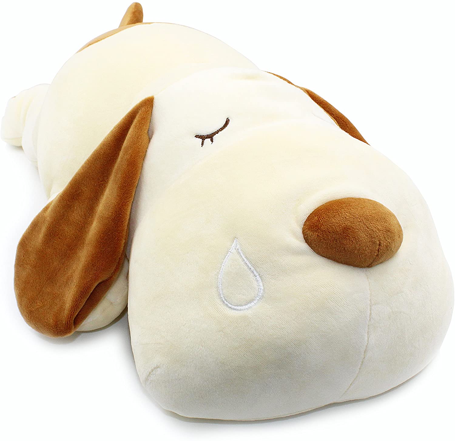 Vintoys Sleeping Dog Hugging Pillow Stuffed Animals Plush Soft Toy Brown 23.5", 23.5 inches long and 13 inches wide