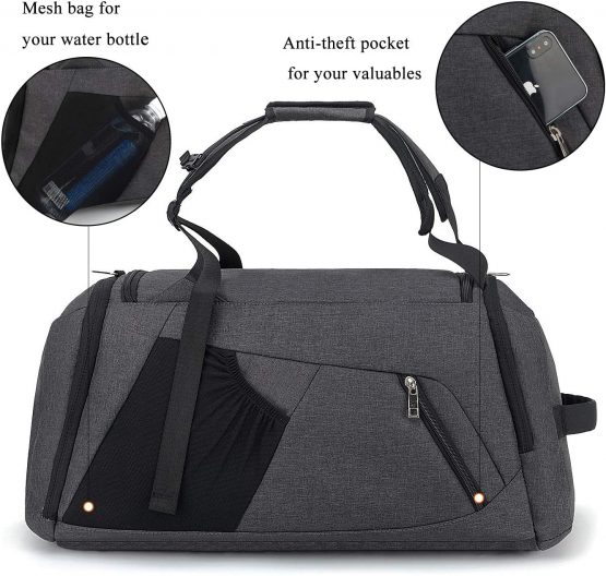 BonClare Sports Duffle Bag with Shoes Compartment and Wet Pocket, 42L Waterproof Gym Bag for Men and Women, Durable Travel Duffel Bag with Shoulder Strap and Combination Lock - Image 4