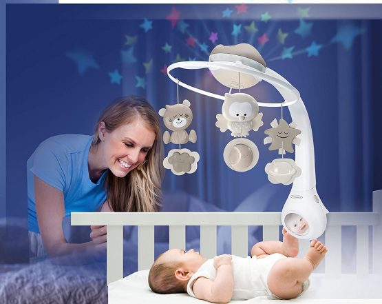 INFANTINO 3 in 1 Projector Musical Mobile - Convertible mobile, table and cot light and projector, with wake up mode to simulate daylight, complete with 6 melodies and 4 nature sounds - Image 3