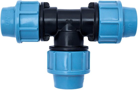 20 mm x 20 mm x 20 mm Female MDPE PE tee Water Adaptor | Plastic Pipe Connector | Clamp Connector for PE/MDPE Pipes