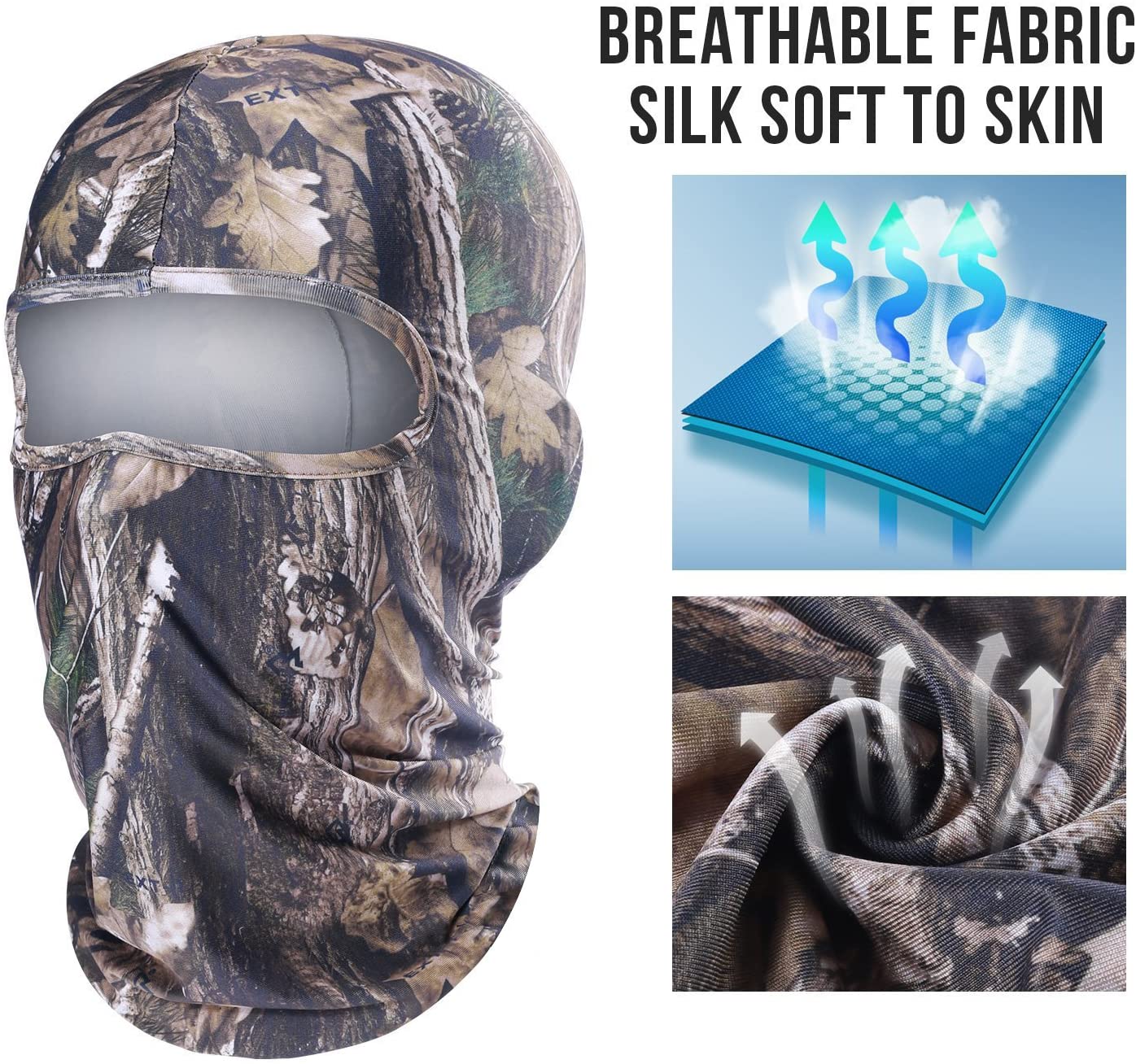 WTACTFUL Excellent Elastic Breathable Camouflage Balaclava Helmet Liner Face Mask Sun UV Protection for Hunting Hiking Riding Fishing Cycling Motorcycle Ski Snowboard Outdoor Activities #2 - Image 2