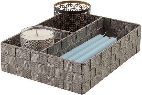Compactor Stan Drawer Organiser with 3 Compartments, 25 x 32 x 8 cm, Taupe, RAN6753 - Image 2