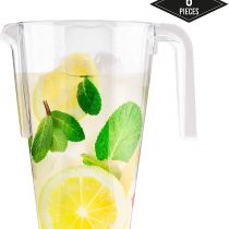 MATANA - 6 Clear Multi-Use Plastic Cockail Pitchers - 1.5 Litre