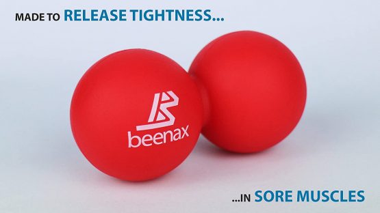 Beenax Peanut Massage Ball - Double Lacrosse Ball - Perfect for Trigger Point Therapy, Myofascial Release, Deep Tissue Massage, Yoga - Designed to Relieve Stress and Relax Tight Muscles (Red) - Image 3