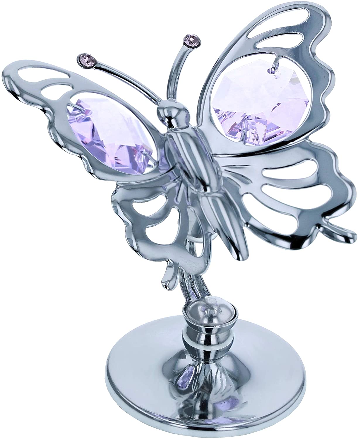 Crystocraft Keepsake Gift Ornament - Silver Butterfly made with Swarvoski Crystals by CRYSTOCRAFT