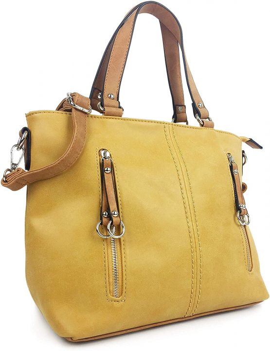 Medium Size Classic Designer Handbags for Women Beautiful Ladies Top Handle Fashion Grab Bag with Long Detachable Adjustable Shoulder Strap. - Image 2