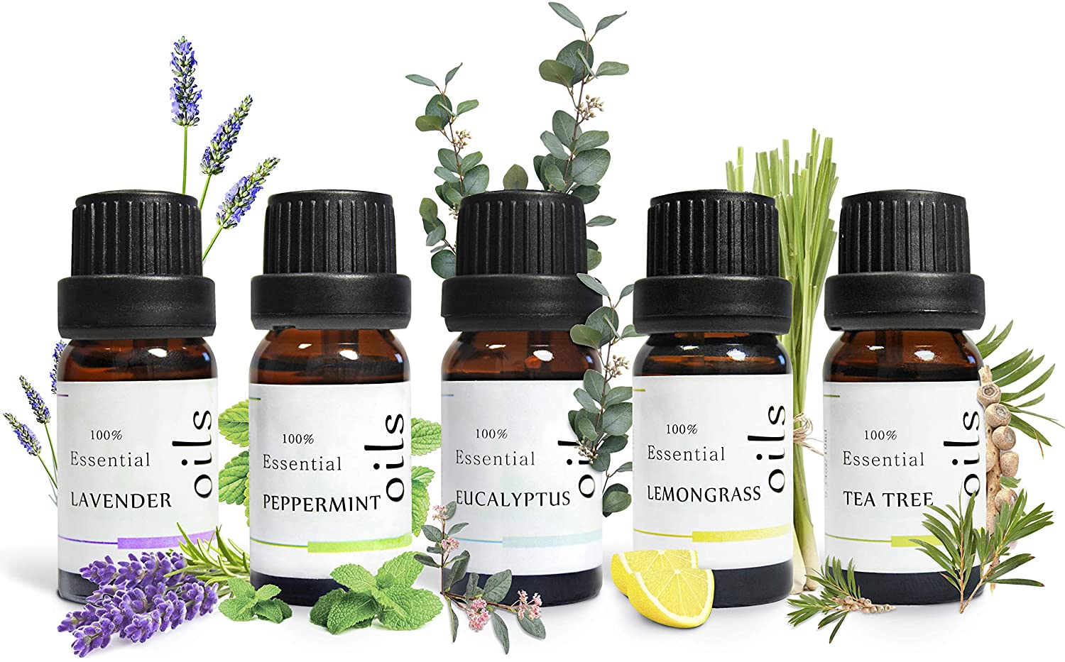 Essential Oils 100 Pure Organic 5x10ml (UK Company) Natural Diffuser