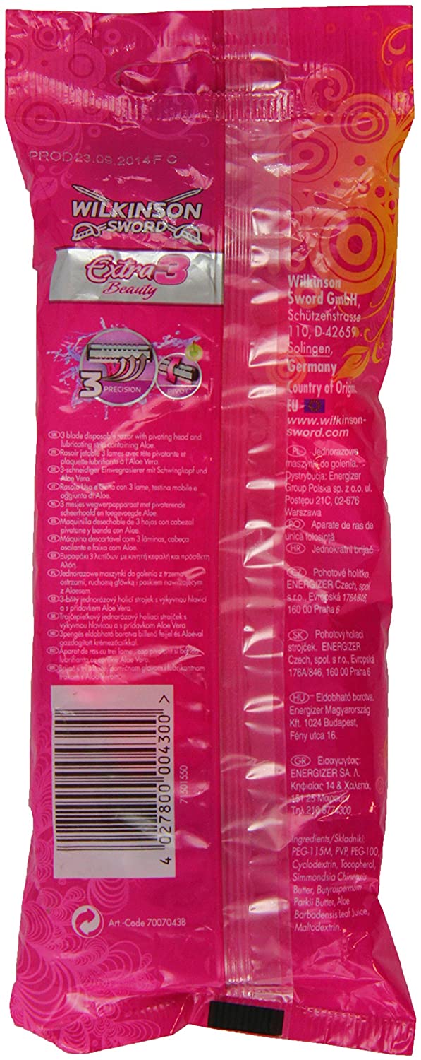 Wilkinson Sword Extra Beauty Female Disposable Razors - Pack of 4 - Image 2